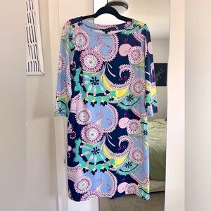 NWOT Talbots Women’s Jersey Shift Dress‎ Multicolor Paisley Print Size medium